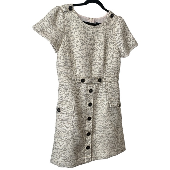 Anthropologie Moulinette Soeurs  April Jacquard Gold Midi Dress  Size 10 - Picture 3 of 10